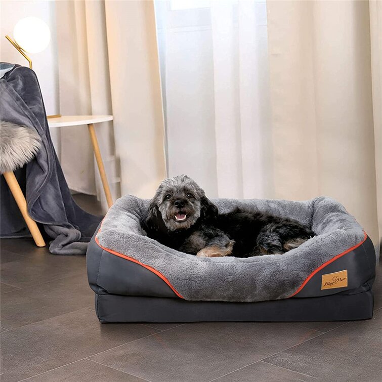 Memory foam dog discount bed with bolster